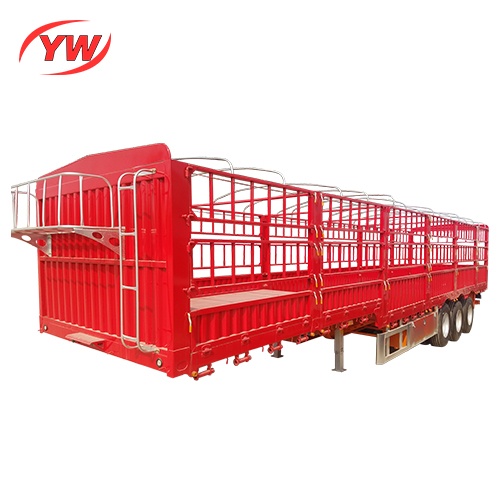 Semirremolque de valla de transporte de aves de corral de 3 ejes 50T