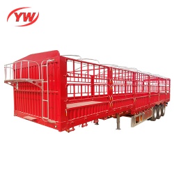 Semi-remorque de clôture de transport de volaille à trois essieux de 50 tonnes