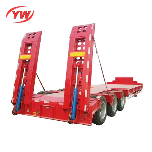 Heavy duty 3 axle lowbed trailer 80 tons Lowbed tractor trailer for sale