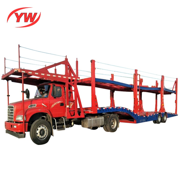 cars transport and car trailer carrier truck skeleton type semi trailer