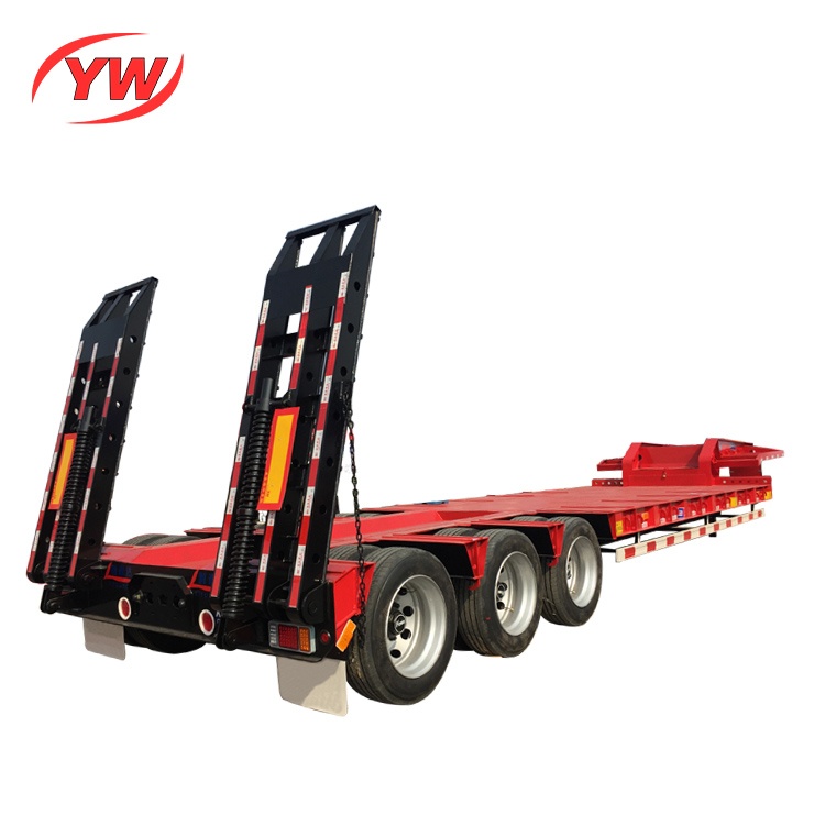 Tri- axle 60tons gooseneck low semi trailer