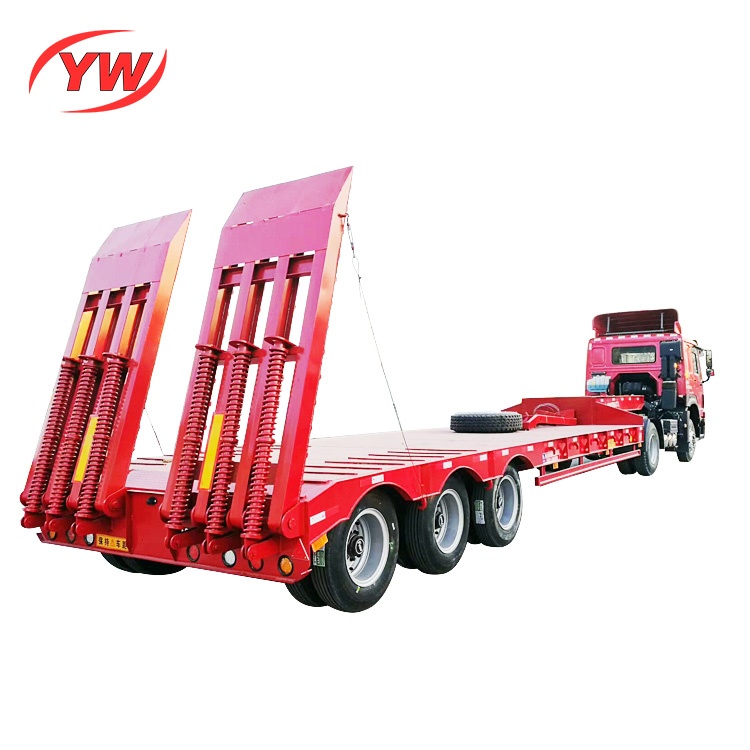 3 axle low bed semi trailer with ladder for bulk cargo