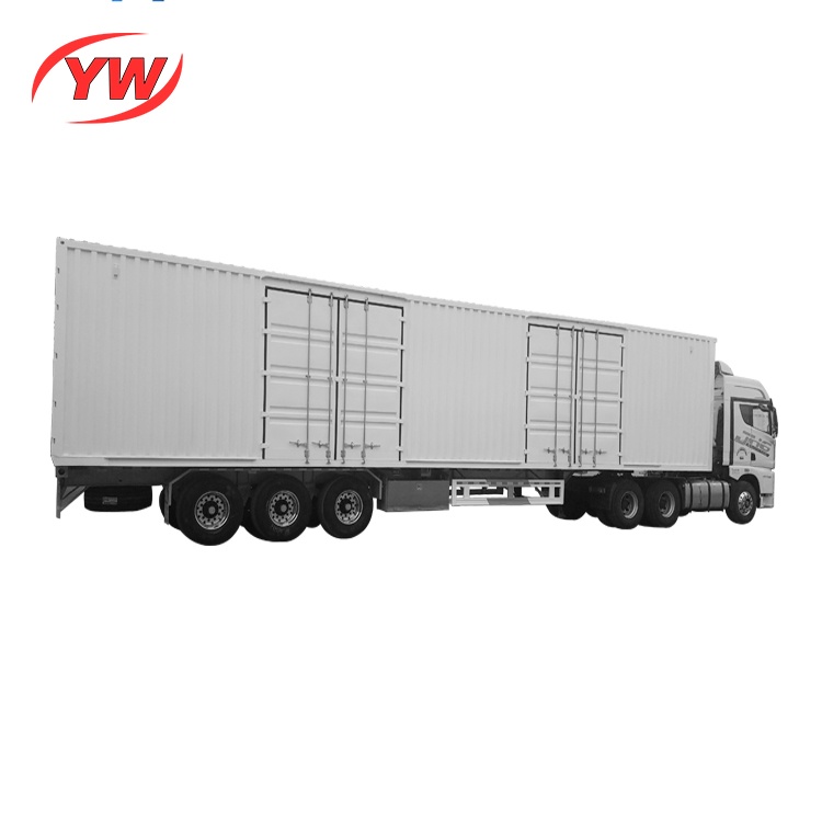 3 axles box truck van type semi trailer with door