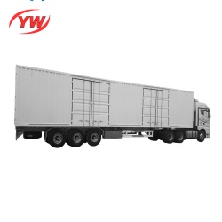 3 axles box truck van type semi trailer with door