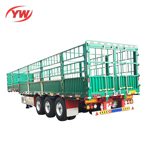 60T Fenced semi trailer 3 axles grid type semi trailer