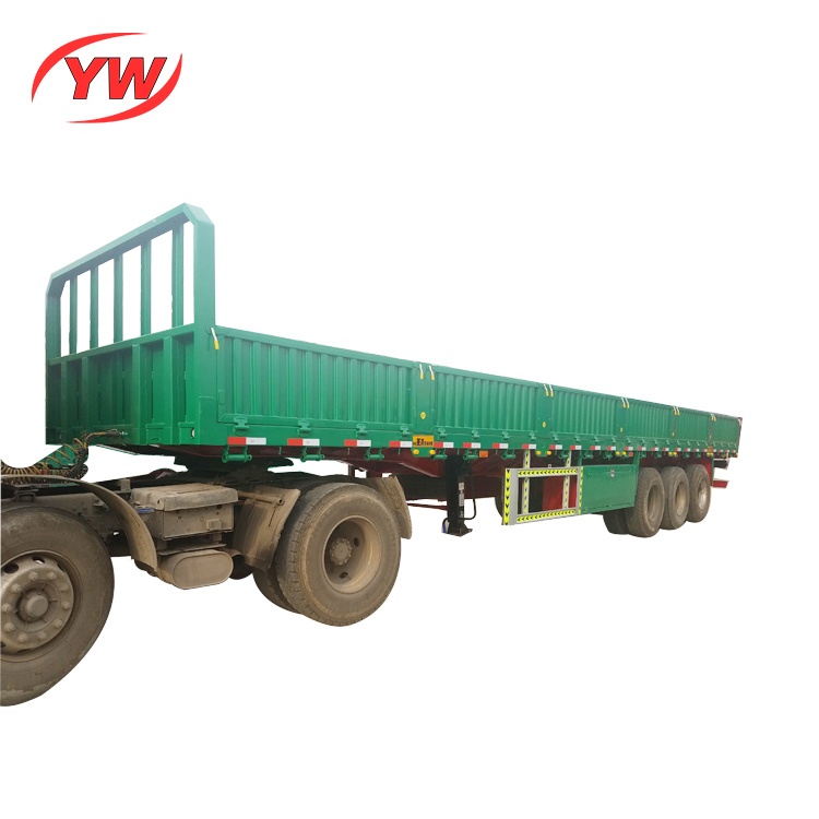 Side wall panel flatbed cargo semi trailer